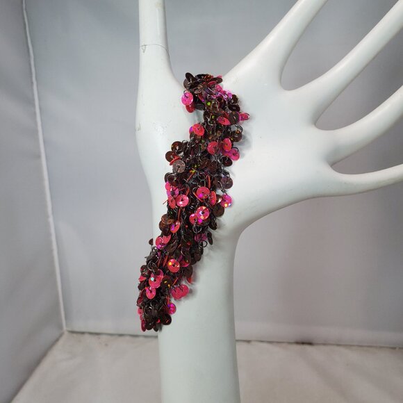 Bijou Sequin Magenta Multi Strand Bracelet: - Picture 4 of 6